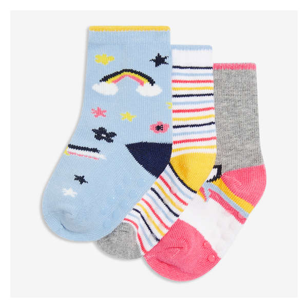 Baby Girls' 3 Pack Crew Socks - Blue