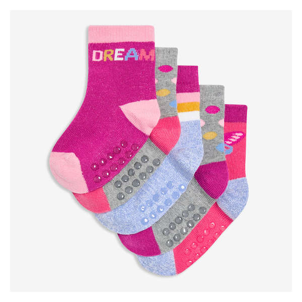 Baby Girls' 5 Pack Cuffed Socks - Pink