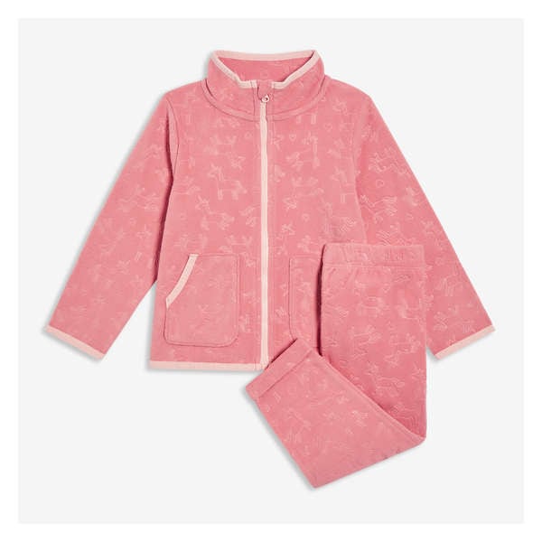 Baby Girls' 2 Piece Fleece Set - Dusty Pink