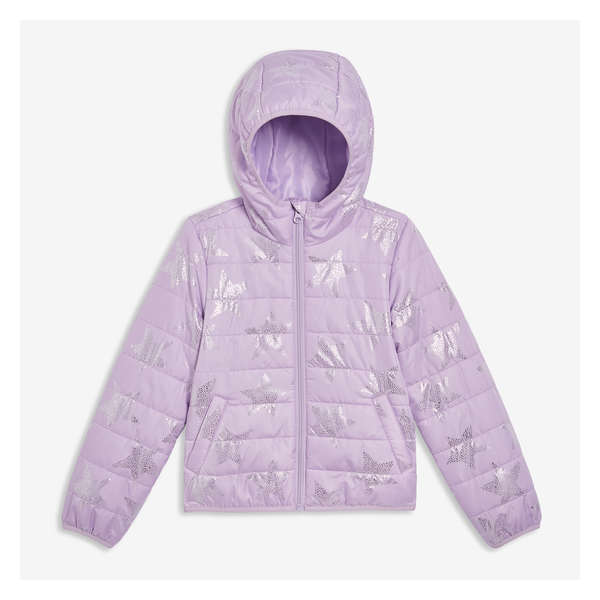 Kid Girls' Printed Jacket with PrimaLoft® - Lavender