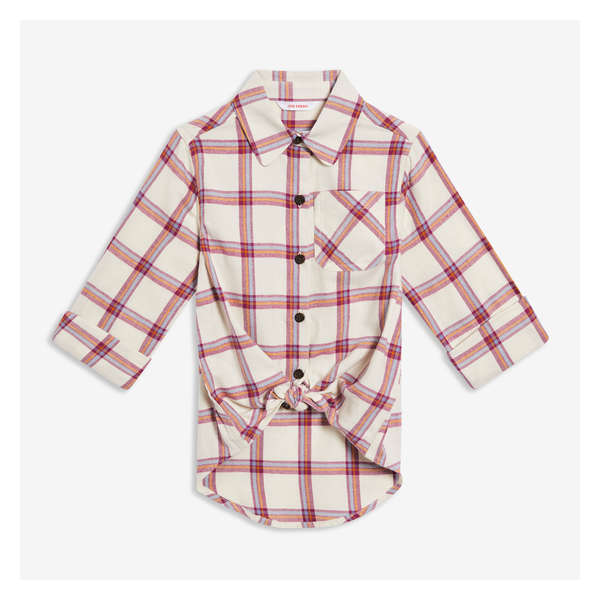 Kid Girls' Flannel Shirt - Linen