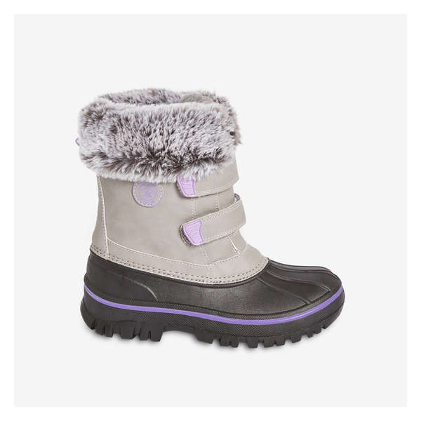 Kid Girls' Quick-Close Winter Boots - Grey