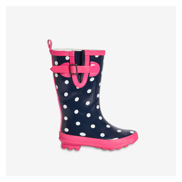 Kid Girls' Rubber Rain Boots - Navy