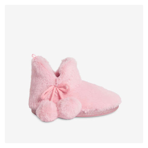Kid Girls' Faux Fur Slipper Booties - Pink