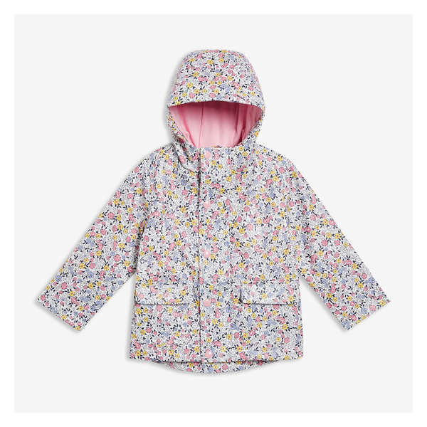 Toddler Girls' Printed Raincoat - White