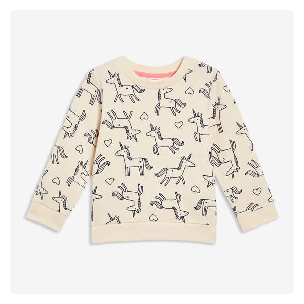 Toddler Girls' Printed Sweatshirt - Linen