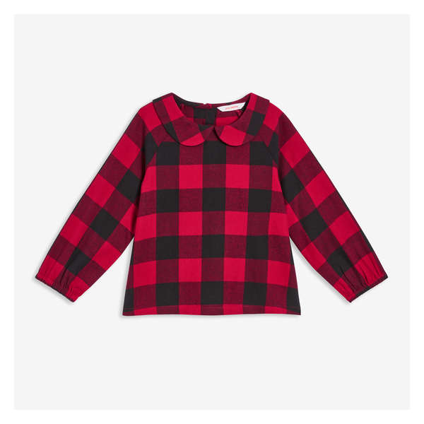 Toddler Girls' Flannel Shirt - Dark Red