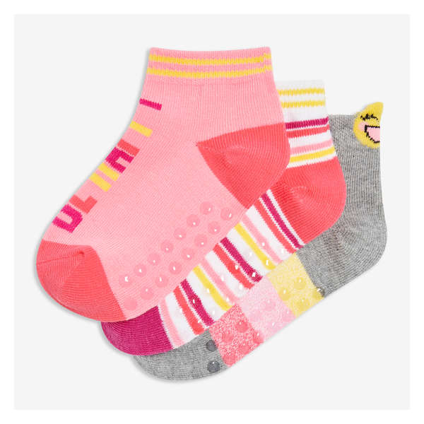 Toddler Girls' 3 Pack Low-Cut Socks - Grey