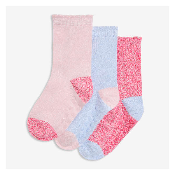 Toddler Girls' 3 Pack Crew Socks - Blue