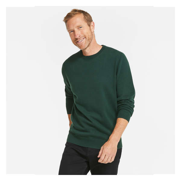 Men's Crew Neck Sweater - Dark Green