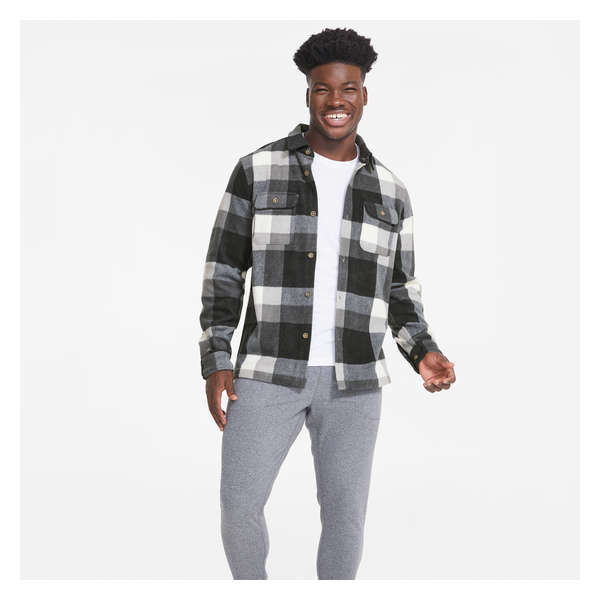 Men's Fleece Shirt Jacket - Charcoal