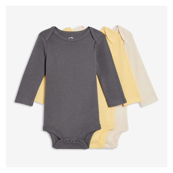 Newborn 3 Pack Long Sleeve Bodysuit - Oatmeal