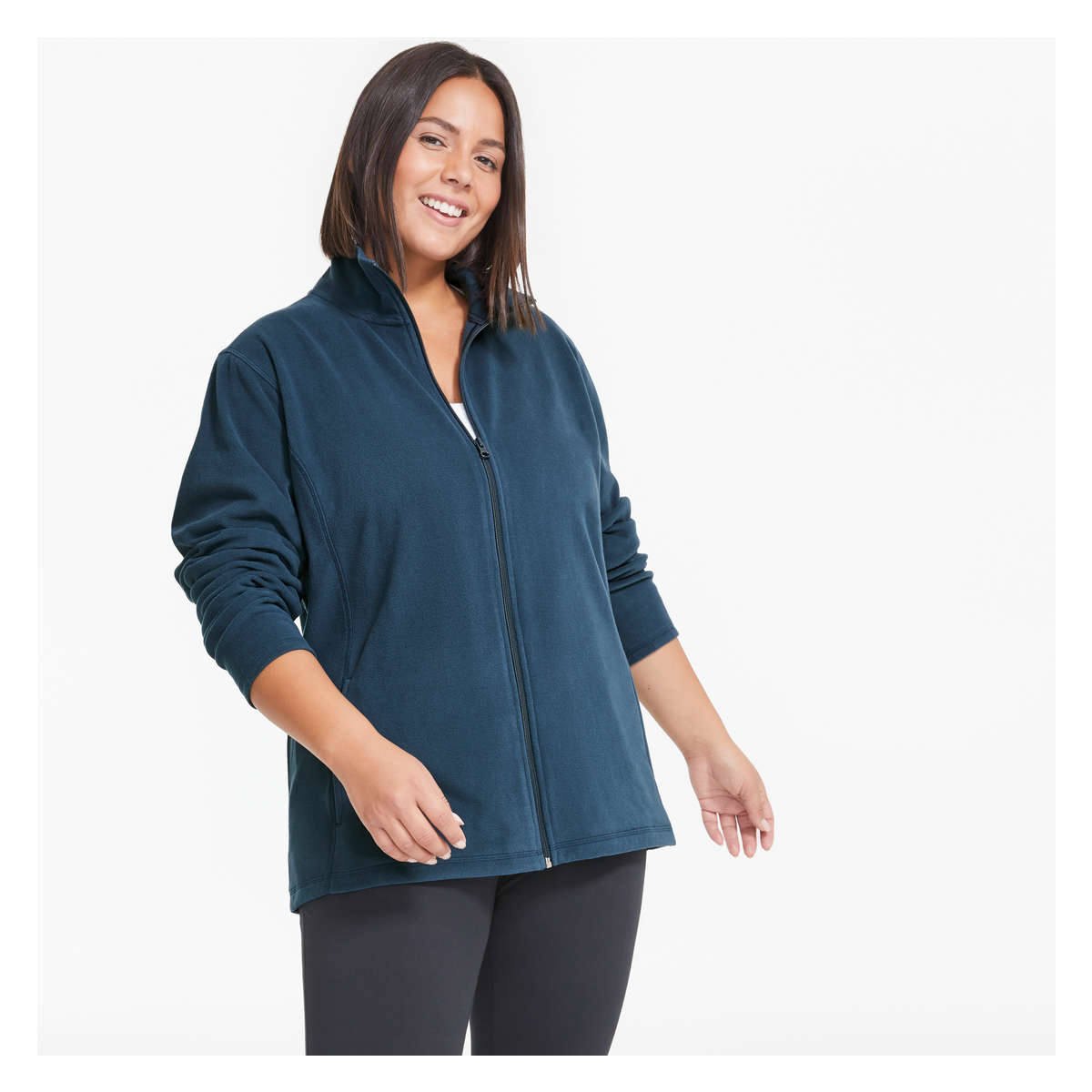 Women+ Fleece Jacket in Blue from Joe Fresh
