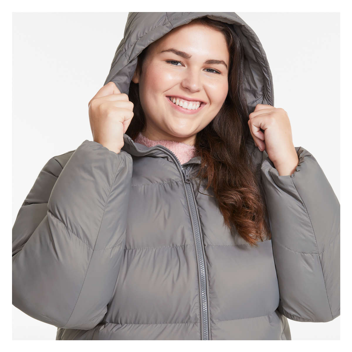 Women+ Long Puffer Jacket with 