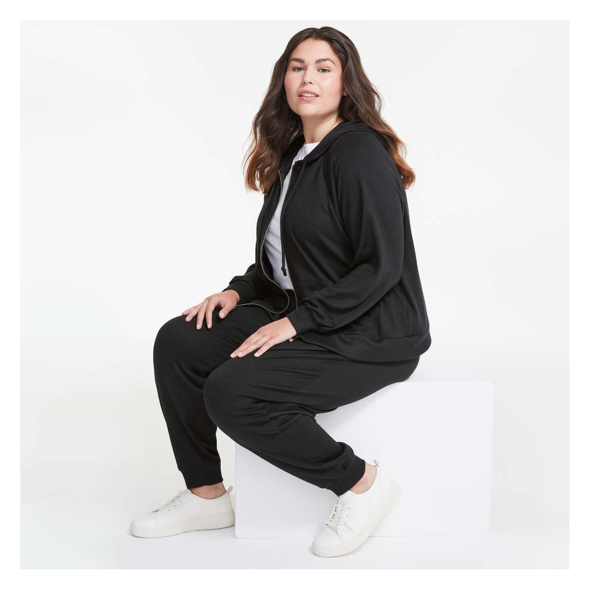 Women+ Hoodie in JF Black from Joe Fresh