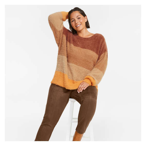 Women+ Ombre Sweater - Dark Brown Mix