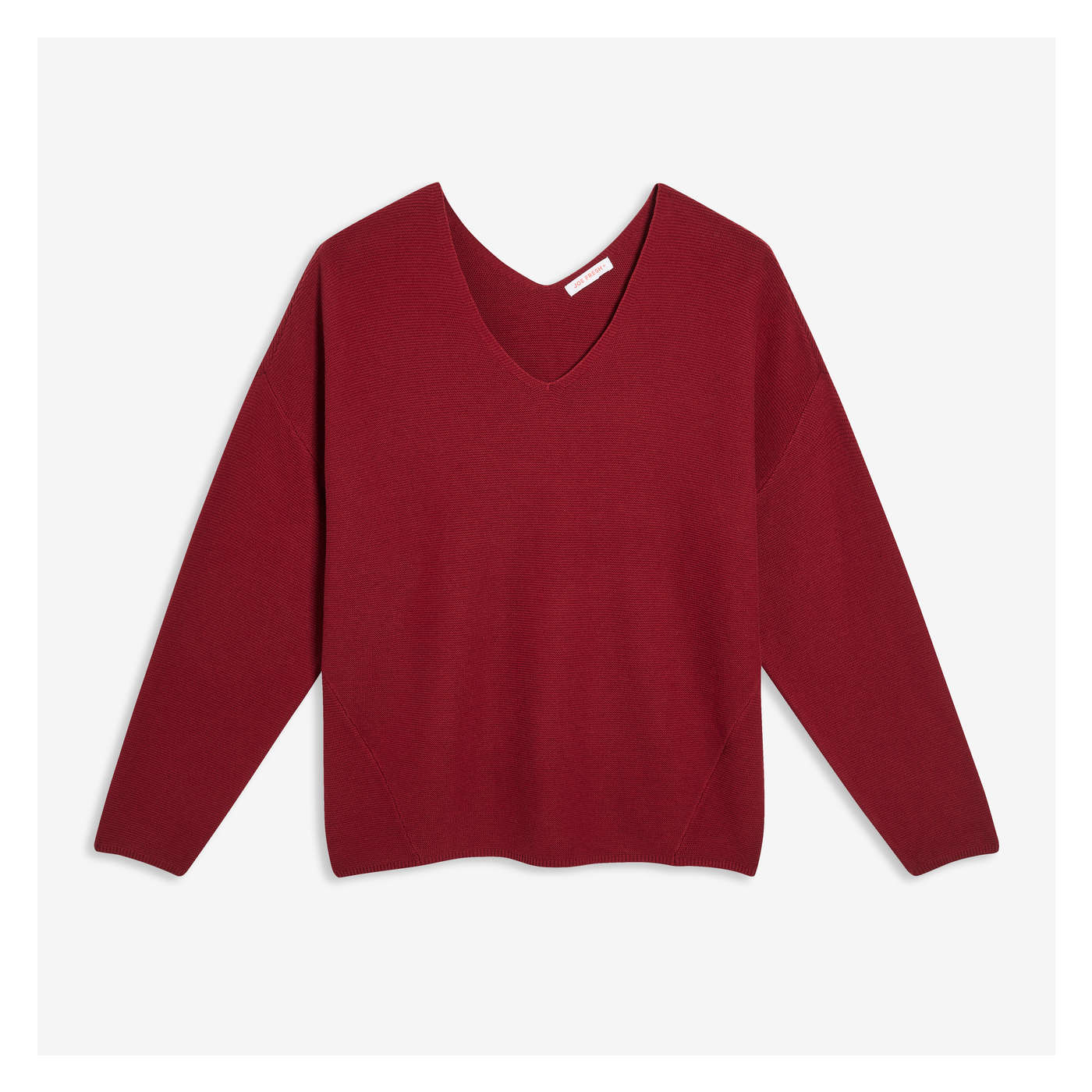 Women+ V-Neck Sweater in Dusty Red from 
