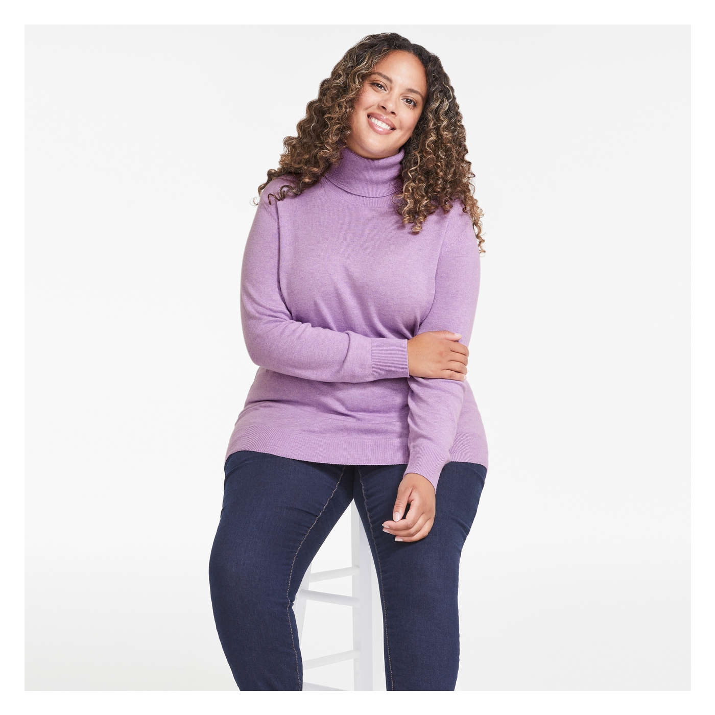 Women+ Turtleneck in Lilac from Joe Fresh