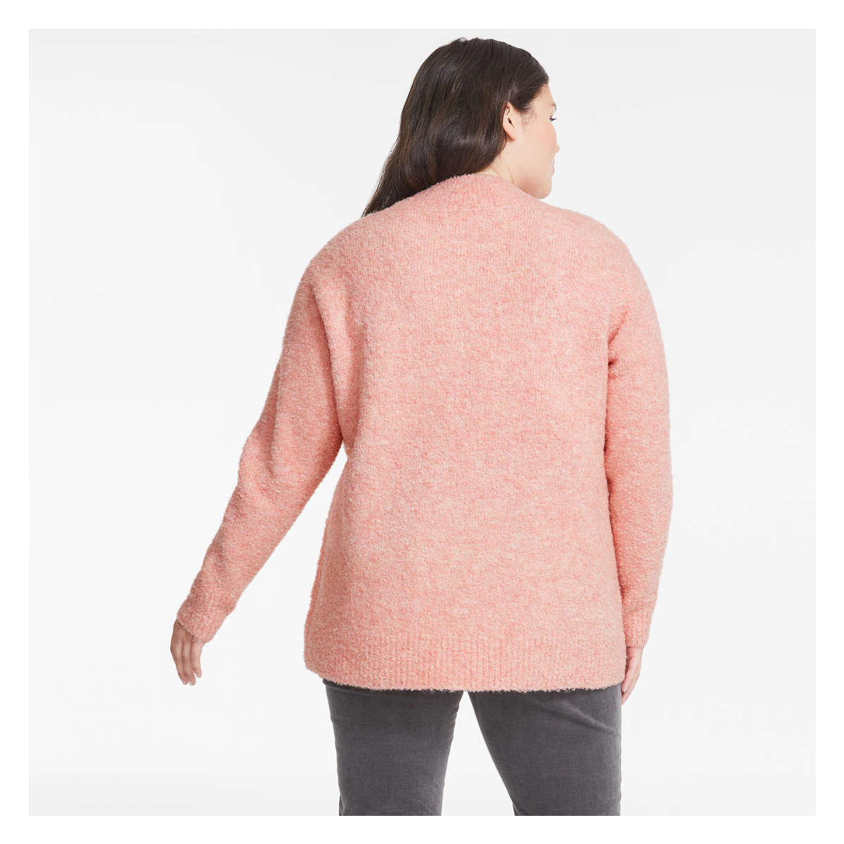 Women+ Boucle Sweater in Peach Mix from 