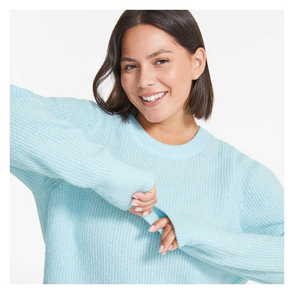 Women+ Knit Sweater - Light Aqua