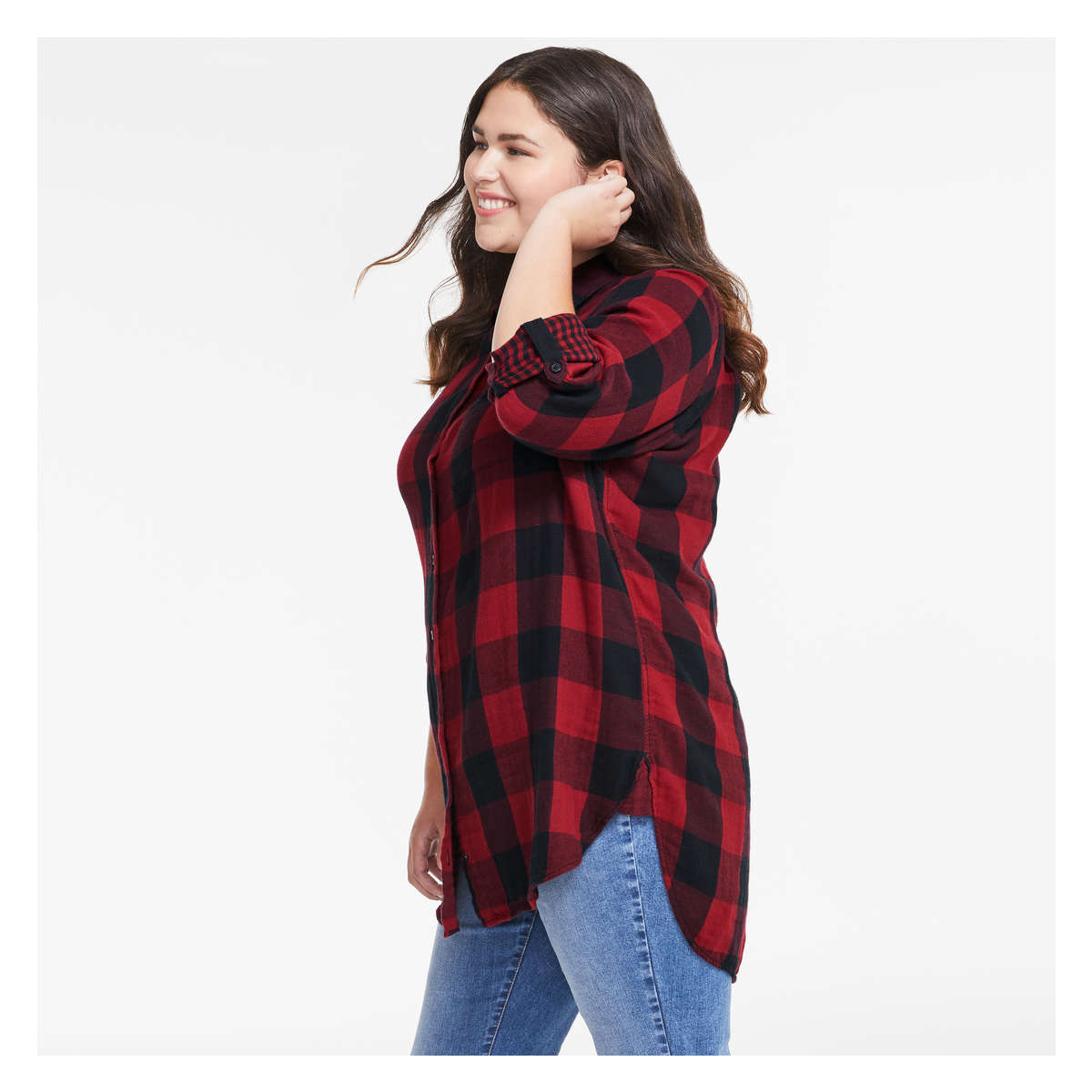 buffalo plaid tunic dress