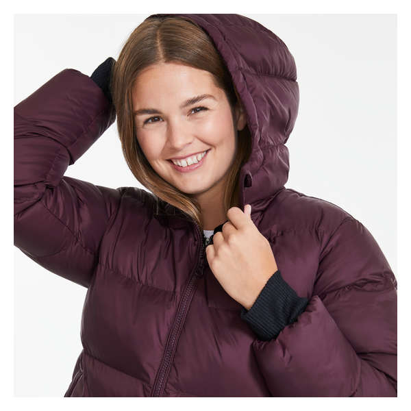 Hooded Puffer Jacket with PrimaLoft® - Burgundy