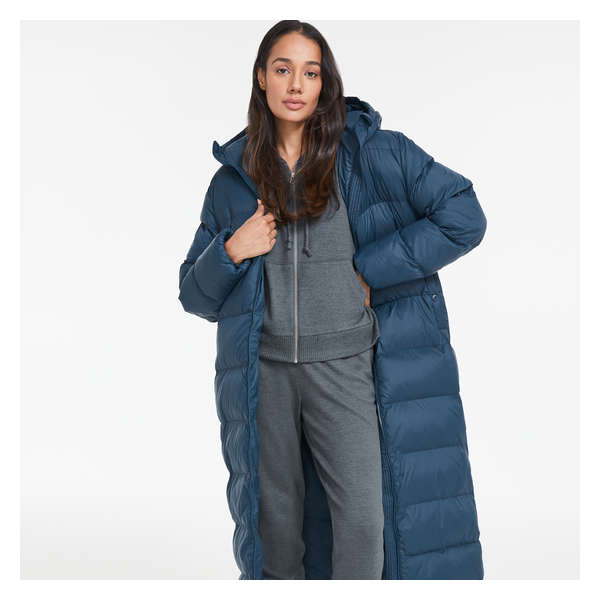 Long Puffer Jacket with PrimaLoft® - Navy