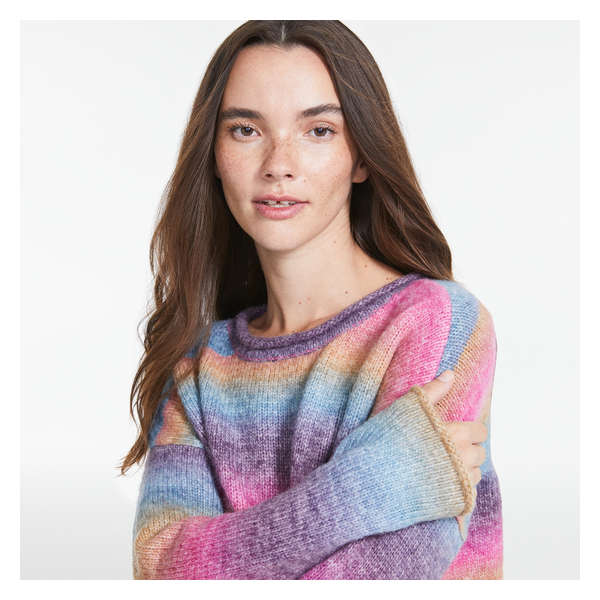 Drop Shoulder Sweater - Purple