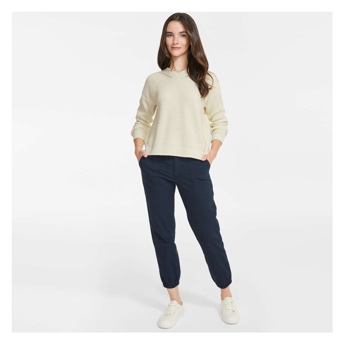 Sweater Hoodie in White from Joe Fresh