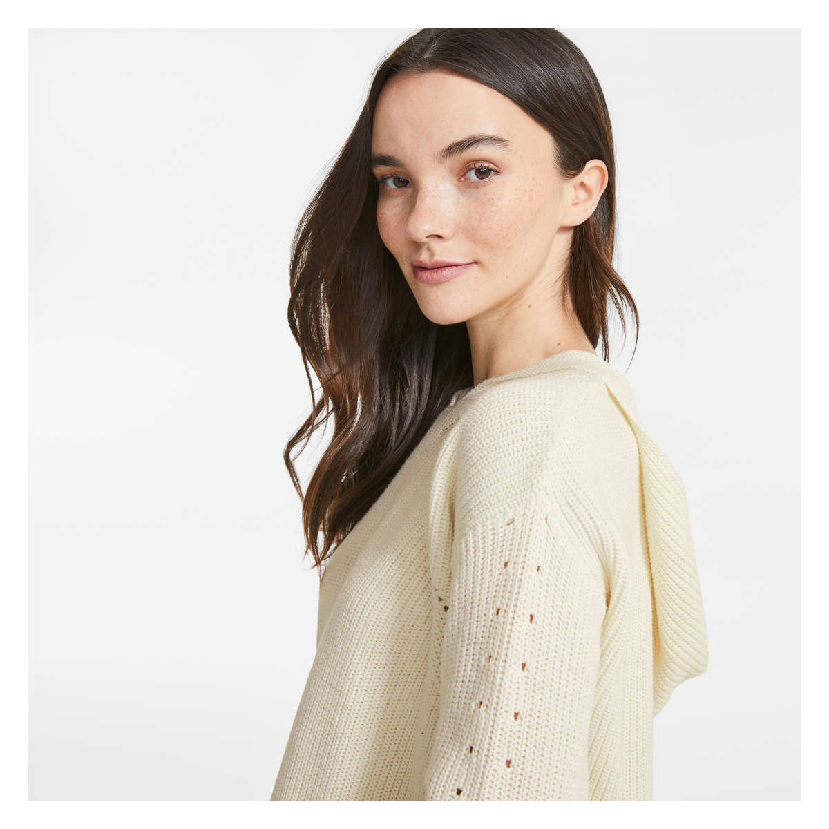 Sweater Hoodie in White from Joe Fresh