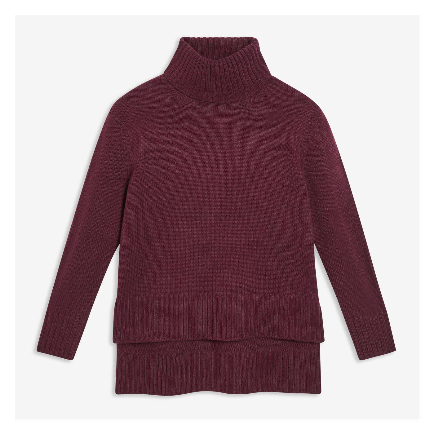 burgundy roll neck womens