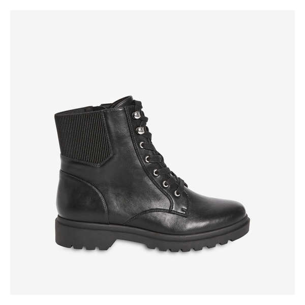 Lace-Up Boots - Black