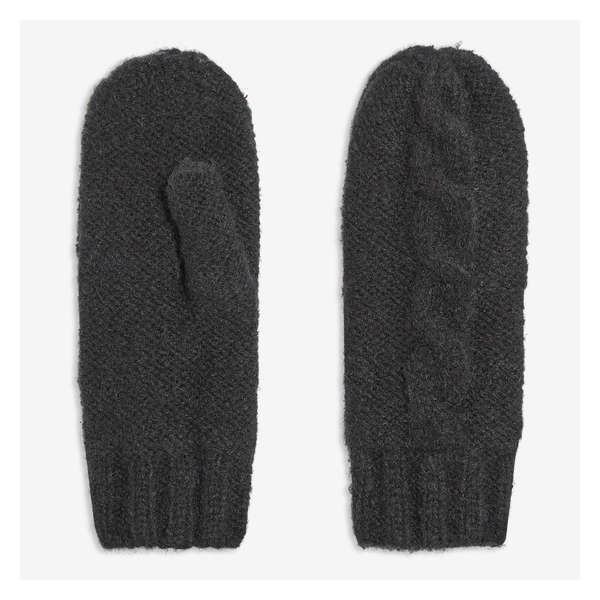Cable Knit Mitts - JF Black