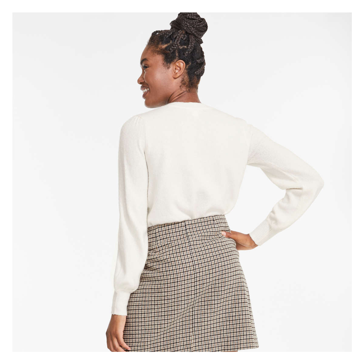 Bishop Sleeve Sweater in Off White from 
