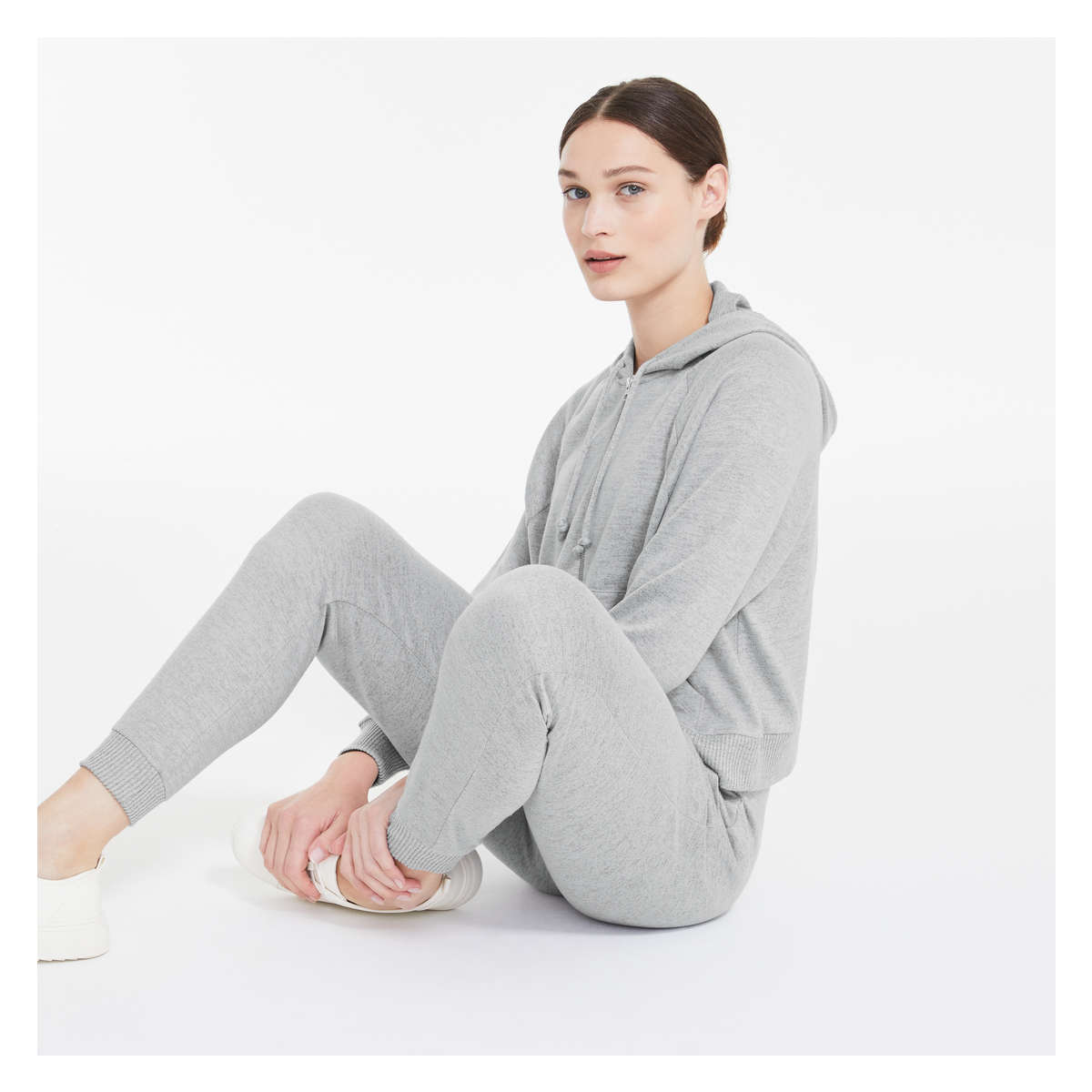 Hoodie in Light Grey Mix from Joe Fresh