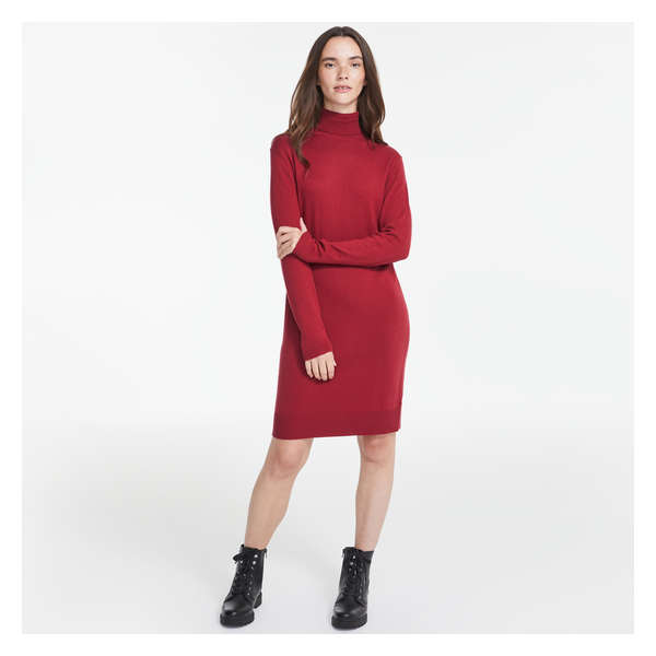 Turtleneck Dress - Dusty Red