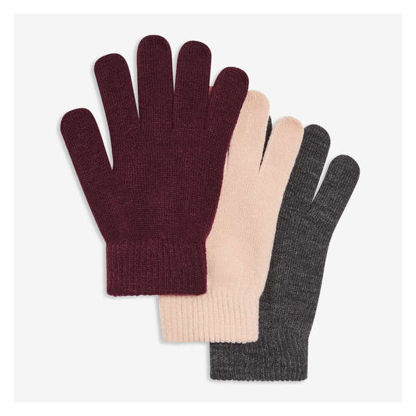 3 Pack Gloves - Dark Grey Mix