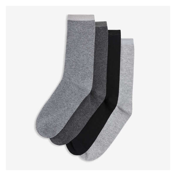 4 Pack Crew Socks - Grey