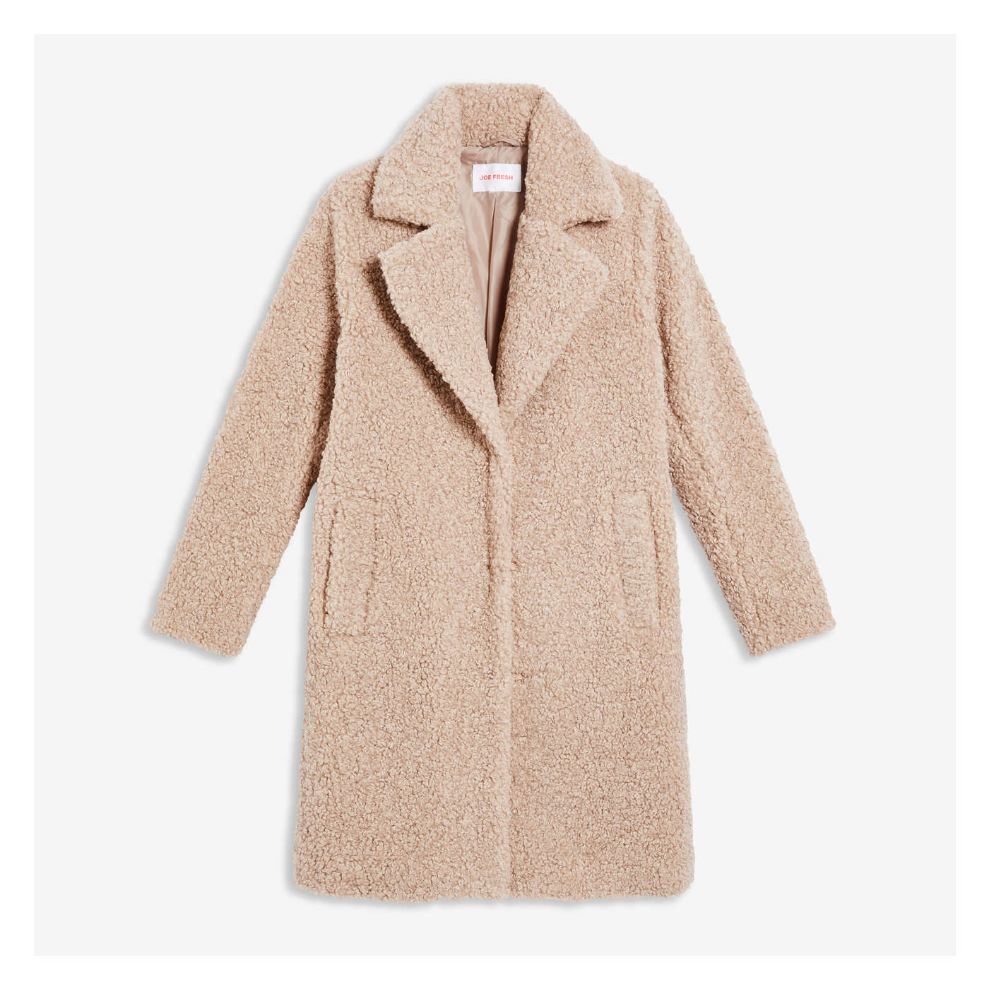 Teddy Fleece Coat in Light Sand from 