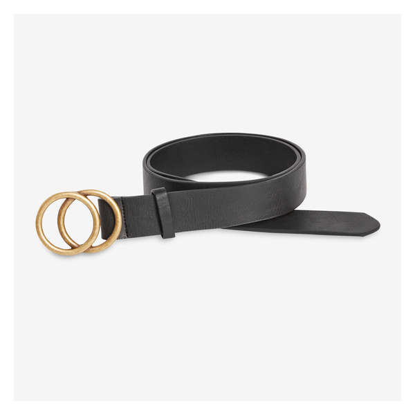 Double Ring Buckle Belt - Black