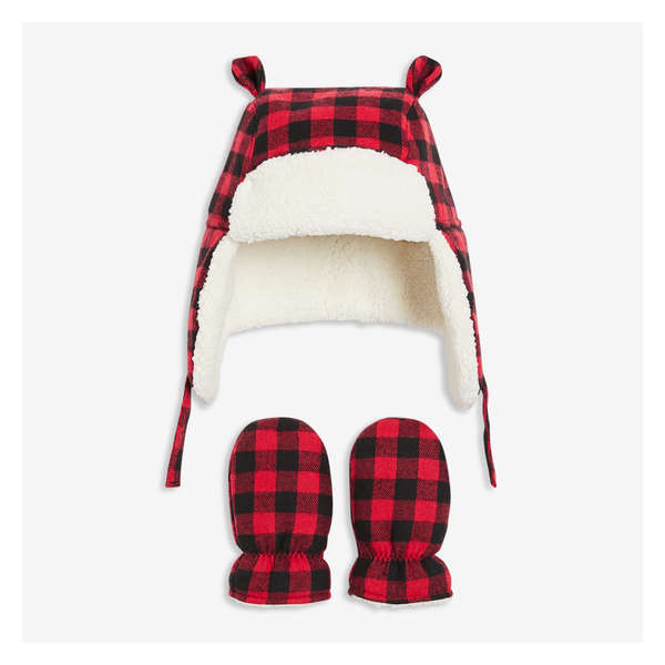 Baby Boys' 2 Piece Trapper Hat Set - Light Red