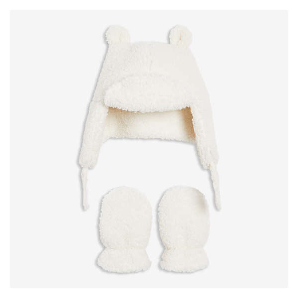 Baby Boys' 2 Piece Trapper Hat Set - Off White