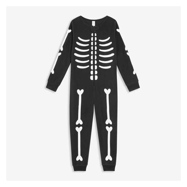 Kid Boys' Skeleton Sleeper - Black
