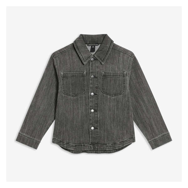 Kid Boys' Denim Shacket - Charcoal