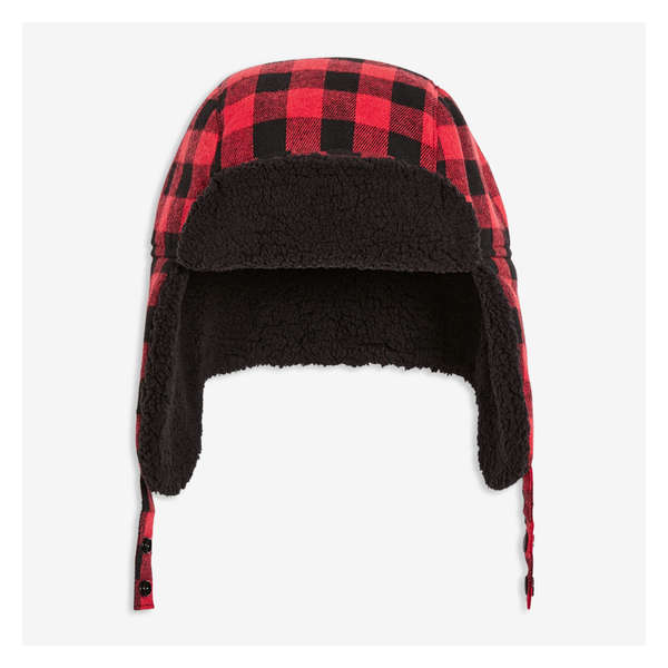 Kid Boys' Check Trapper Hat - Light Red
