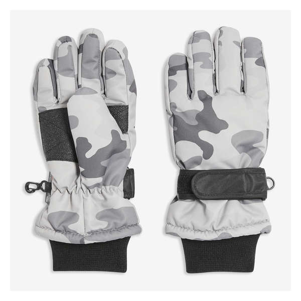 Kid Boys' Printed Ski Gloves - Grey