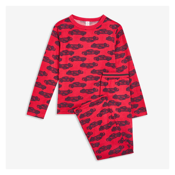 Ens. pyjama 2 pièces à coupe décontractée - Rouge