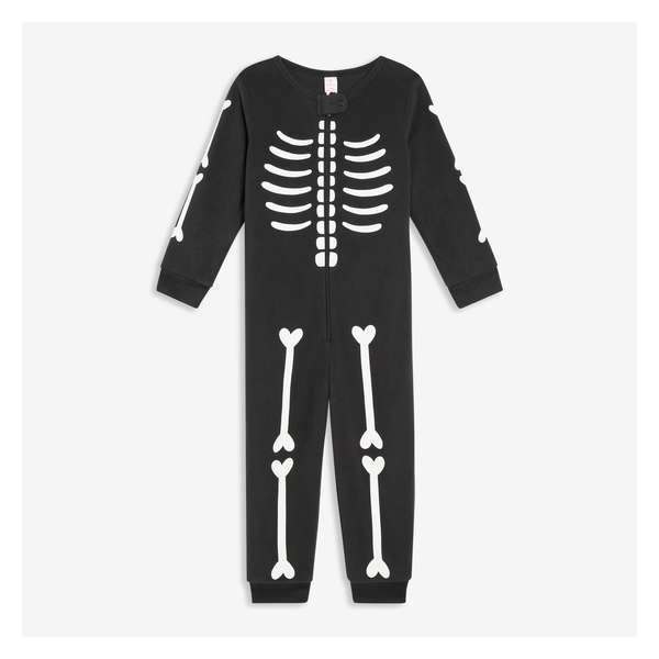Toddler Boys' Skeleton Sleeper - Black