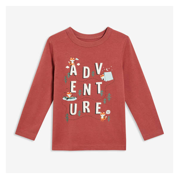 Toddler Boys' Graphic Long Sleeve - Dusty Red