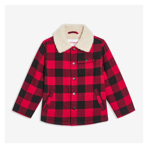 Toddler Boys' Flannel Jacket with PrimaLoft® - Red